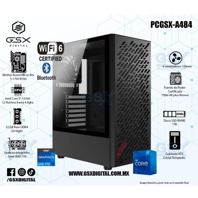 Pc Intel Core I7-12700 -  32Gb Ram - SSD 1TB Nvme - Fuente Certificada 750W - WIFI Y BLUETOOTH