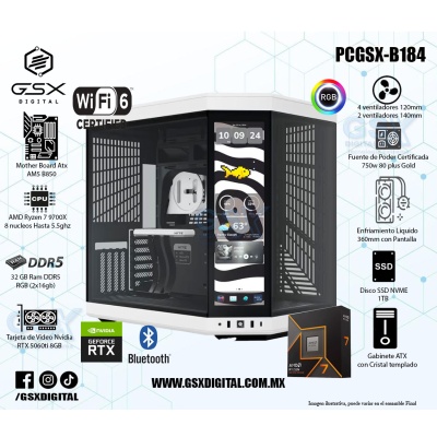 PC GAMER RYZEN 7 9700X - 32GB RAM DDR5 - 1TB SSD NVME - T VIDEO RTX 5060TI 8GB - ENFRIAMIENTO LIQUIDO 360MM - FUENTE CERTIFICADA 750W GOLD -WIFI BT